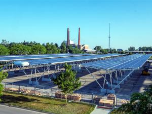 Structures de montage d'abris de voiture solaires photovoltaïques