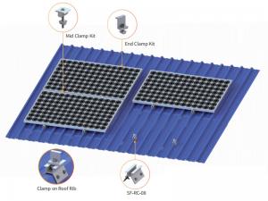 SolFirsTech SUPPORT DE TOIT MÉTALLIQUE - PINCES DE TOIT TRAPÉZOÏDALES