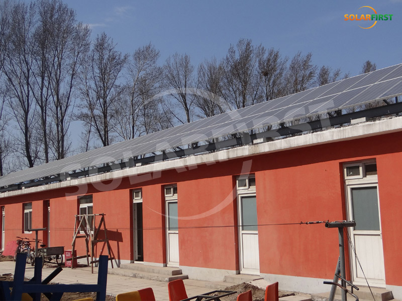 Projet de support de toit en acier de 20 kW à Shandong
