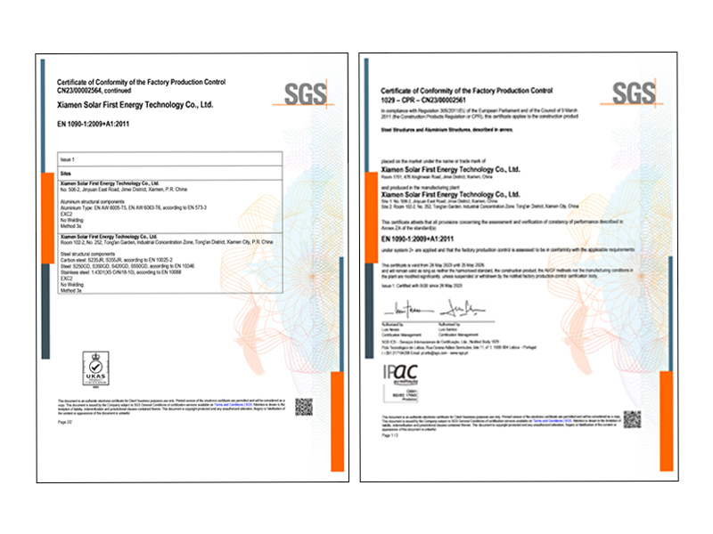Xiamen SolFirsTech a obtenu la certification UKCA
